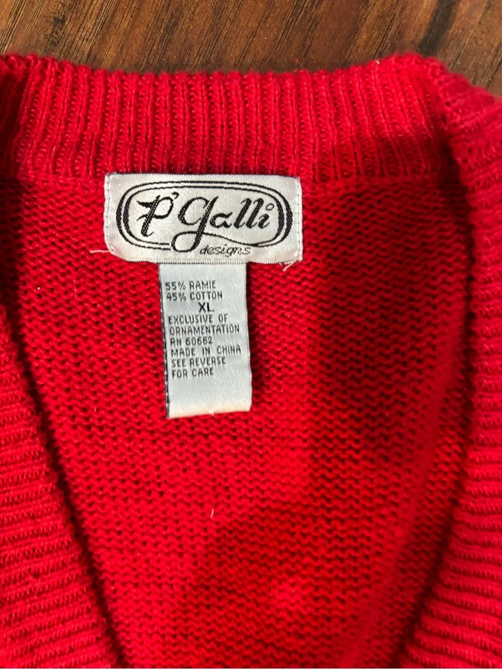 Grandma Core Adorable Red Cat Pattern Pet Lovers Knit Vest 1X